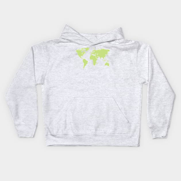 Fullcolor World map - green Kids Hoodie by Aurealis